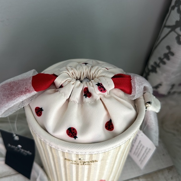 Nwt Kate spade other Dottie embroidered straw Dottie ladybug cylinder bag - Picture 4 of 13